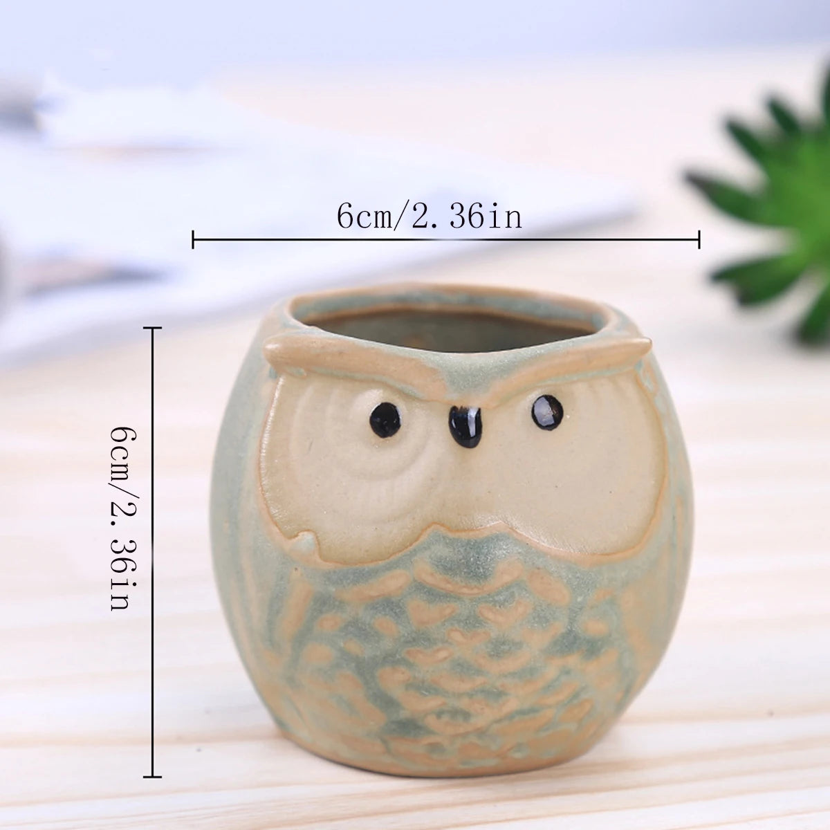 Home Garden Supplies Decoration Ceramic Flowerpots Miniature Model Cute Owl Succulent Flower Pot Desktop