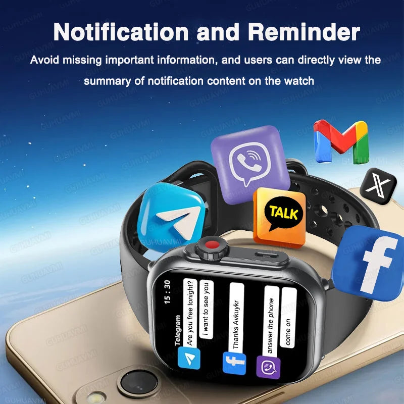 For IOS Watch Ultra 2 SE Men Women Smart Bracelet 1000mAh Battery GPS AMOLED Display Bluetooth Call Sport Waterproof Smart Watch