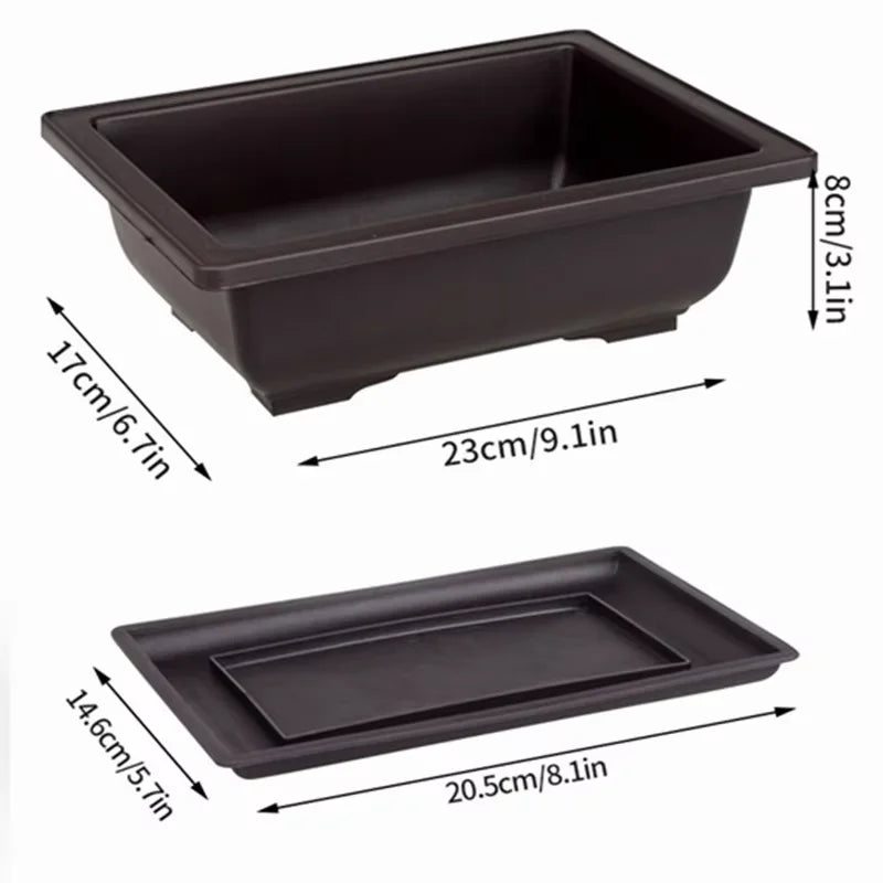 Bonsai Pots for Succulents Bonsai Vase Rectangle Plant Pots for Plants Outdoor Garden Pot Flowerpots Tray Garden Supplies