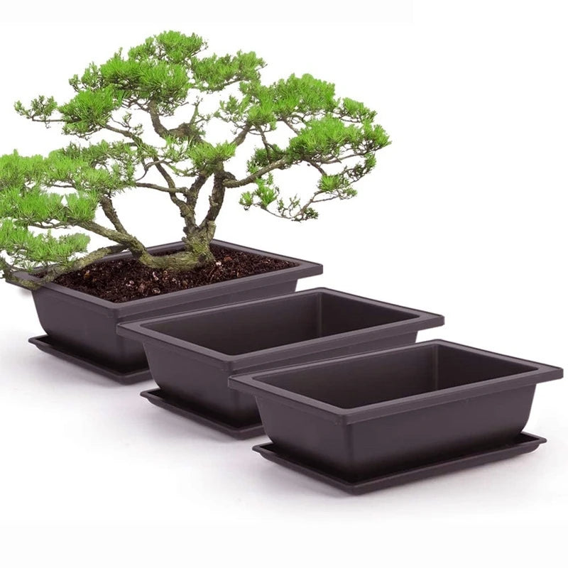 Bonsai Pots for Succulents Bonsai Vase Rectangle Plant Pots for Plants Outdoor Garden Pot Flowerpots Tray Garden Supplies