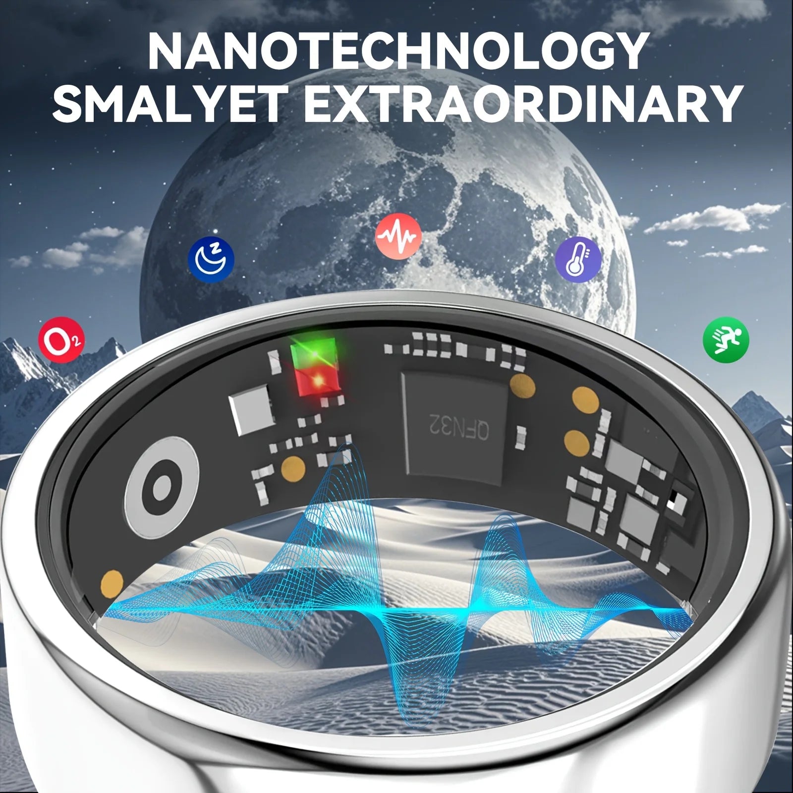2025 New For Smart Ring Men Women, Heart Rate and Blood Oxygen Monitor Smartring IP68 & 3ATM Waterproof, Multi-sport Mode