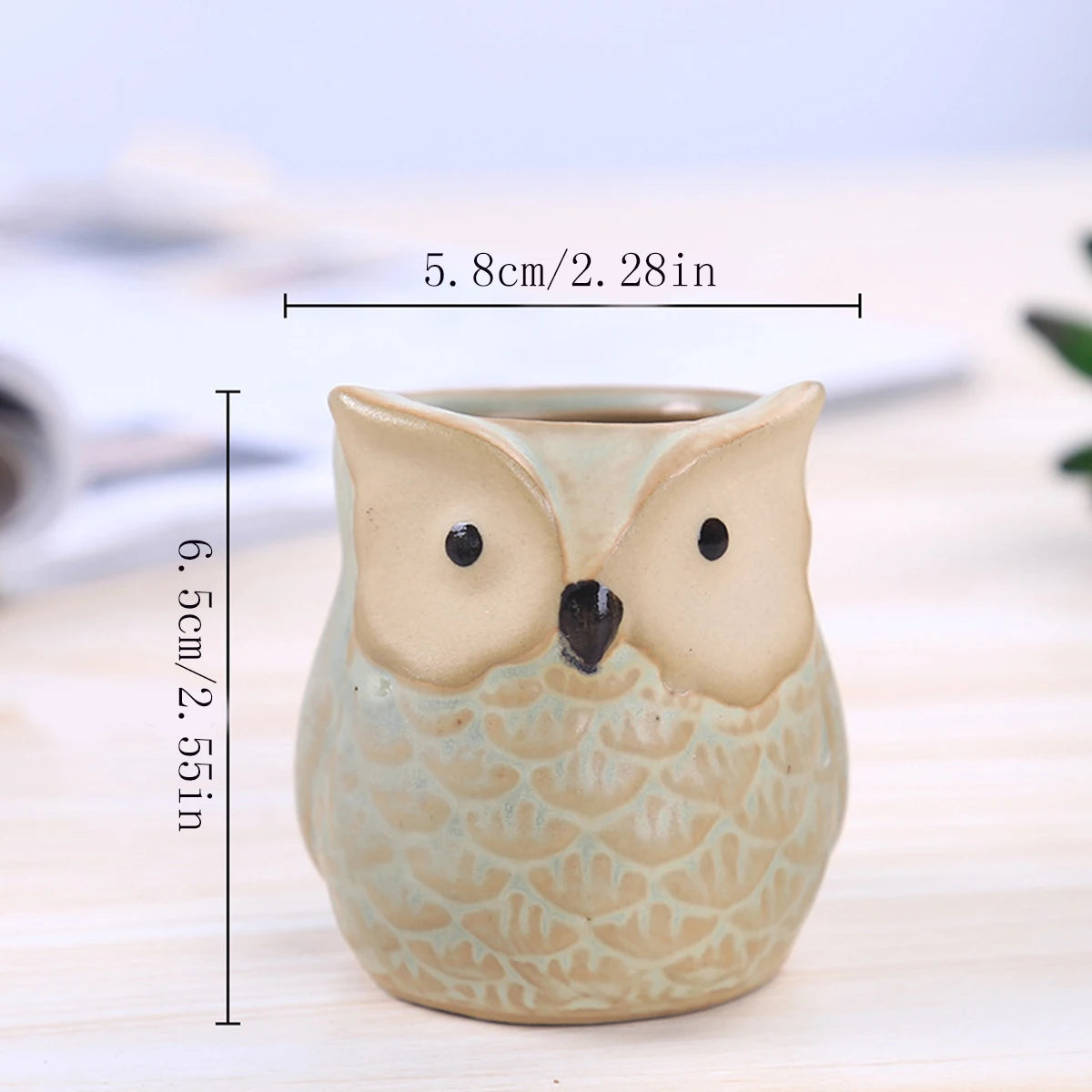 Home Garden Supplies Decoration Ceramic Flowerpots Miniature Model Cute Owl Succulent Flower Pot Desktop