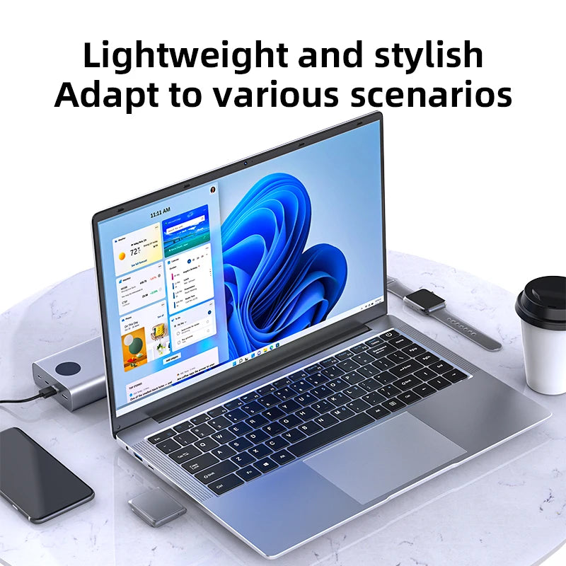 New Laptop Computer Windows 11 Pro Intel Atom A3950 2025 Notebook PC Gamer 12GB RAM 512GB 1TB SSD 1920*1080 Office Computer