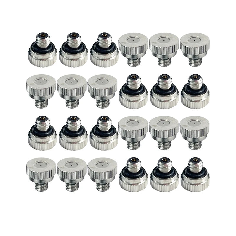 10PCS Nickel Plated Thread Brass Misting Nozzle 0.1-0.5mm Orifice Mister Parts Fog Nozzle For Misting System Outdoor Cooling