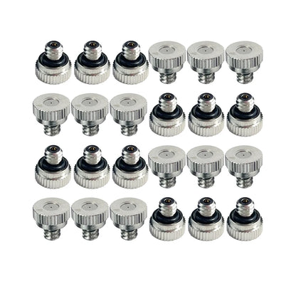 10PCS Nickel Plated Thread Brass Misting Nozzle 0.1-0.5mm Orifice Mister Parts Fog Nozzle For Misting System Outdoor Cooling