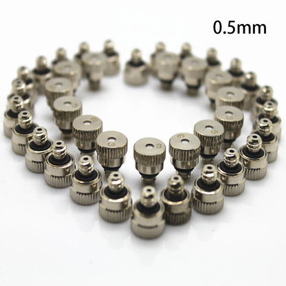 10PCS Nickel Plated Thread Brass Misting Nozzle 0.1-0.5mm Orifice Mister Parts Fog Nozzle For Misting System Outdoor Cooling