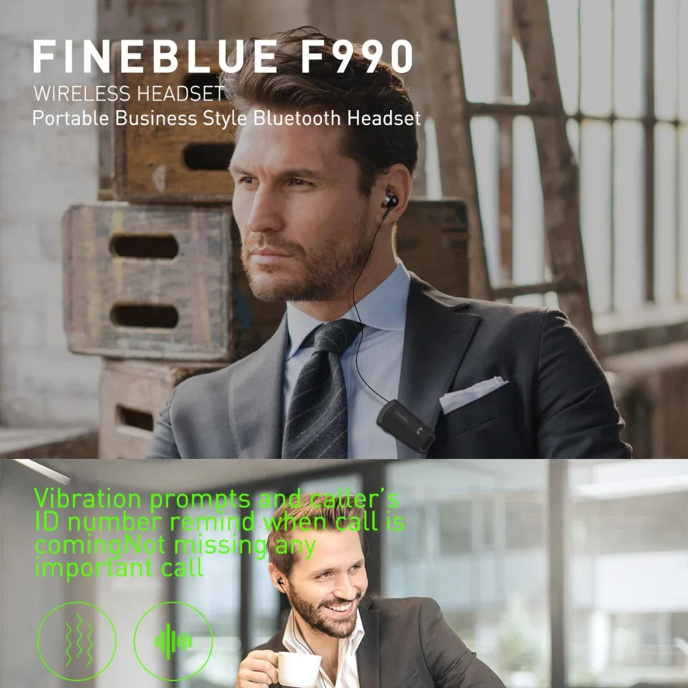 Fineblue F990 Bluetooth V5.4 Headset headphone in lotus wireless earbuds for driving phone call and cycling