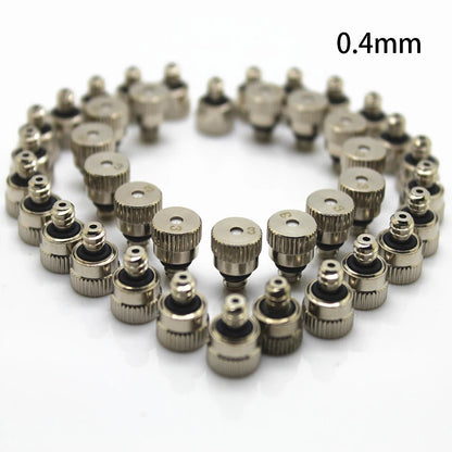 10PCS Nickel Plated Thread Brass Misting Nozzle 0.1-0.5mm Orifice Mister Parts Fog Nozzle For Misting System Outdoor Cooling