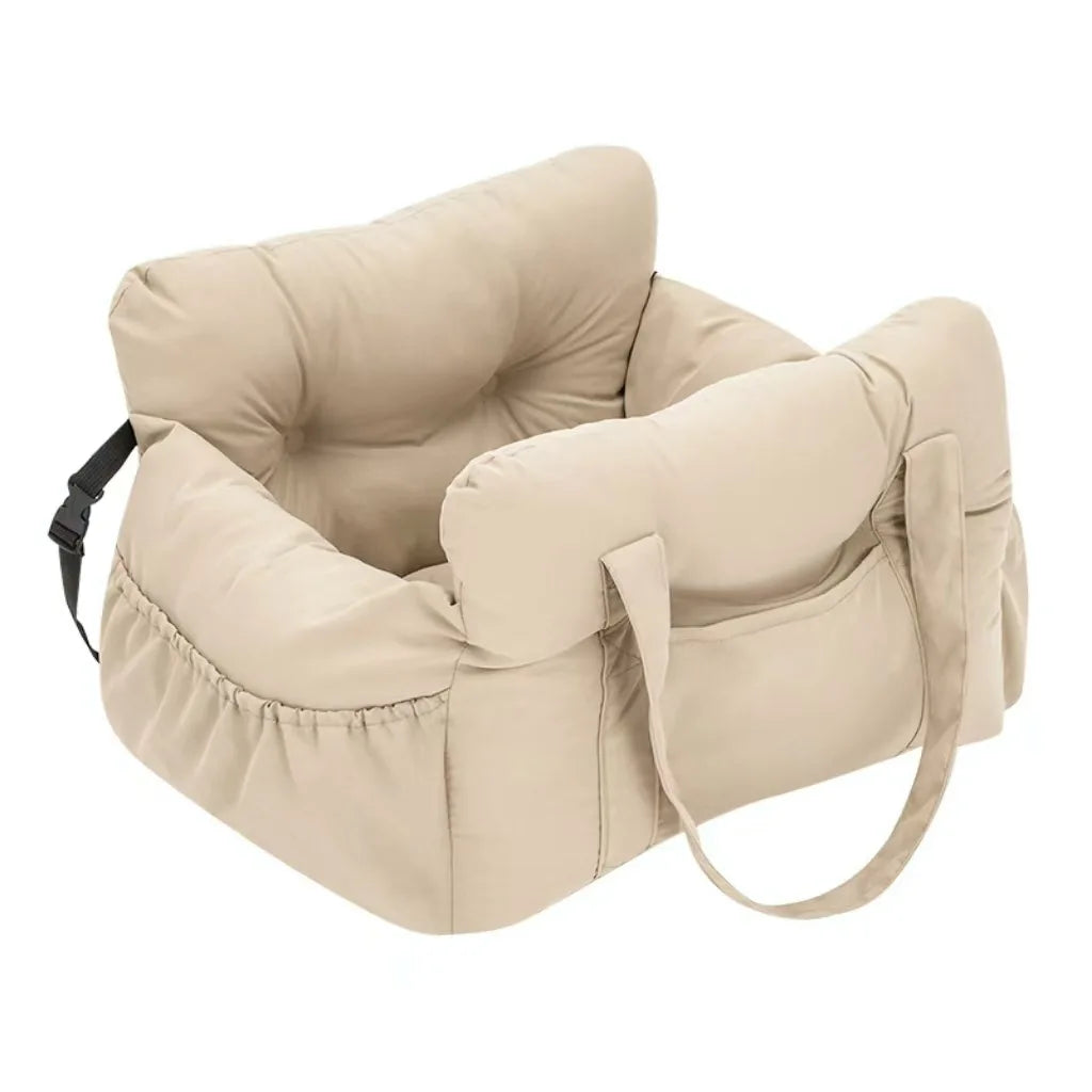Dog Car Seat with Safety Belt - Non-Slip Pet Car Bed for Small Dogs, Washable Travel Carrier with Secure Straps for Safe Car