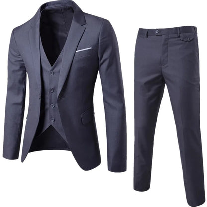 Mens Wedding Two Piece Suit Groom Best Man Slim Casual Dress