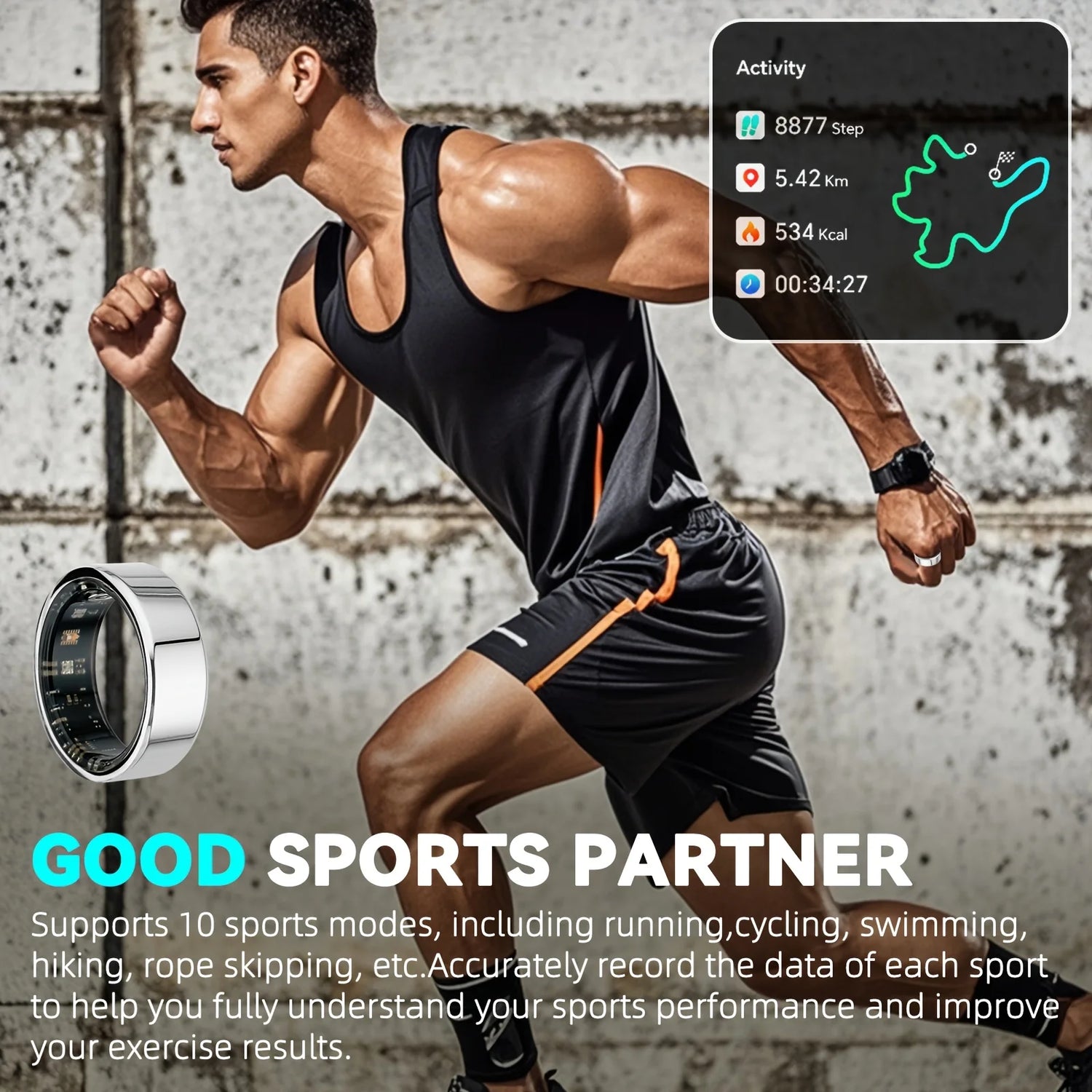 2025 New For Smart Ring Men Women, Heart Rate and Blood Oxygen Monitor Smartring IP68 &amp; 3ATM Waterproof, Multi-sport Mode