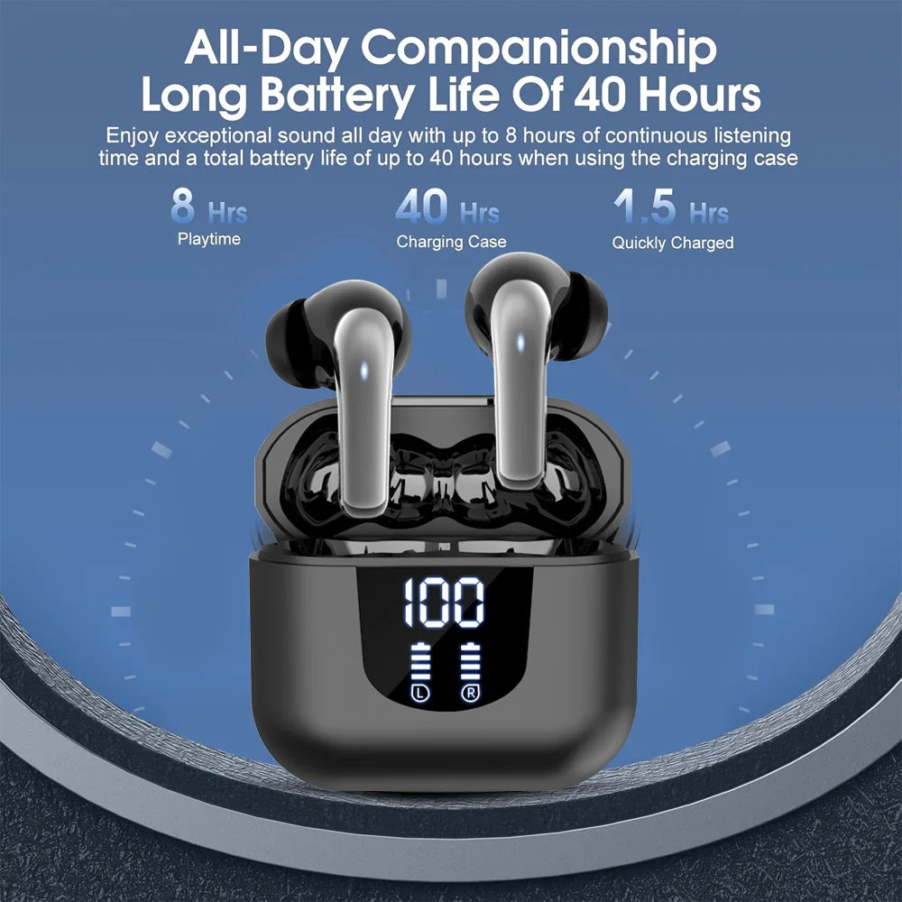 144 language instant translation 2025 new cross-border Bluetooth earphones with true wireless digital display screen,