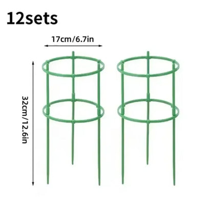 12 Set Plant Support Pile Half Round Climbing Vines Stake Bonsai Fixing Rod Garden Plant Stake Holder Flower Ring Support Rack