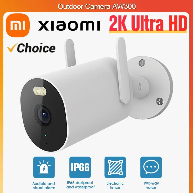 Xiaomi Mijia Outdoor Camera AW300 2K IP66 FullColor Night Vision WiFi Video Surveillance IP Cam Detection MiHome APP -CN