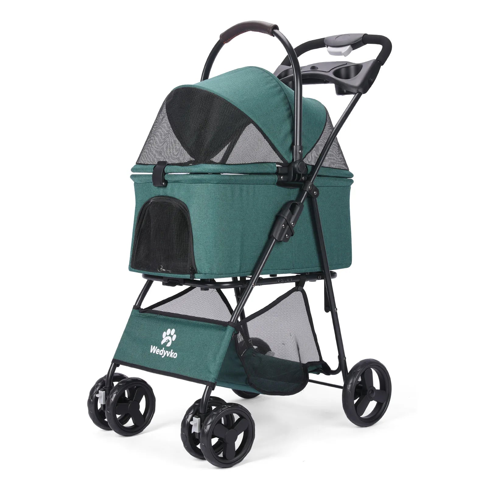 3 in 1 Pet Stroller with Removable Carrier, Folding Stroller for Small/Medium Dogs and Cats, Waterproof, All-Terrain, with Sun S