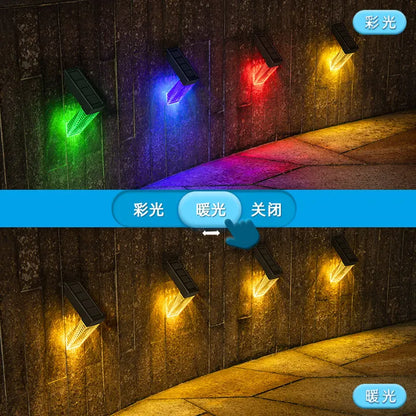 2-Pack Solar Outdoor Lights, Waterproof Sensor Stair Step Lights, Courtyard Garden Decorative Wall Lights, Energy-Saving Lighting for Patio and Walkways