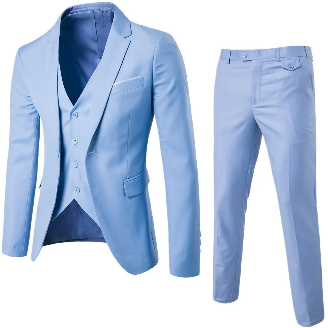 Mens Wedding Two Piece Suit Groom Best Man Slim Casual Dress