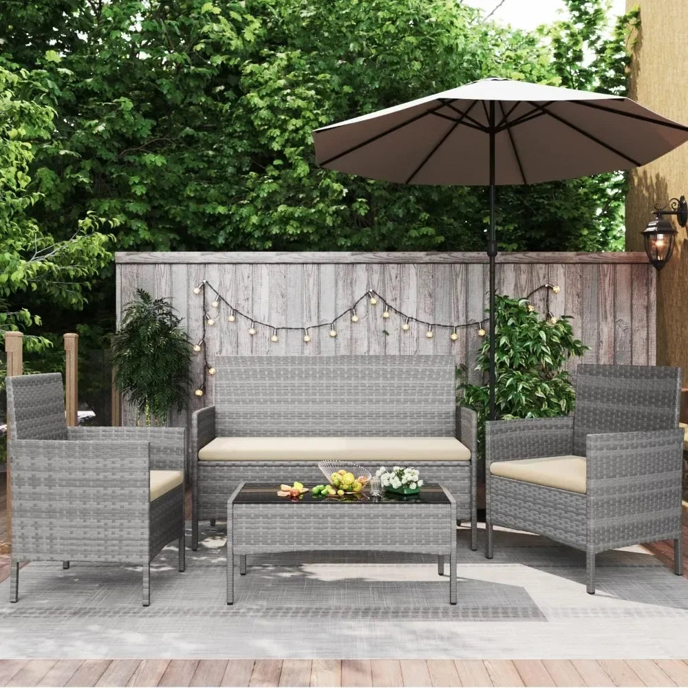 BestsellerBestsellerBestsellerpatio furniture 4 pieces conversation sets outdoor wickerr rattan chairs garden backyard balcony p