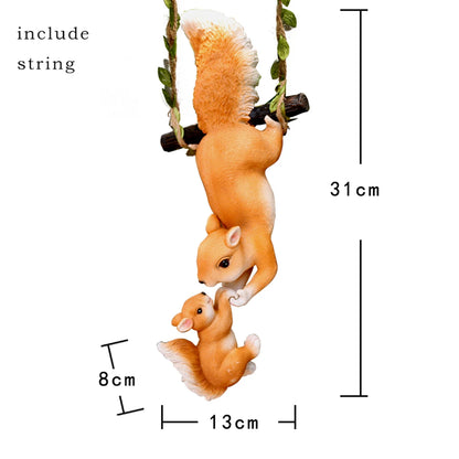 1pc Creative Climbing Rope Squirrel Figurine - Perfect forGarden &amp; Outdoor Decoration!