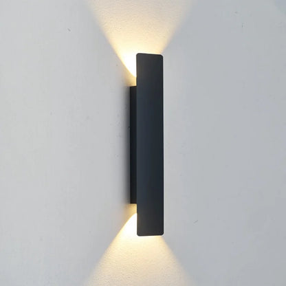 Outdoor Waterproof Wall Lamps Strip Aluminum Wall Lights 18W LED Black Wall Lamp Bedroom Exterior Outdoor Lighting Fixtures