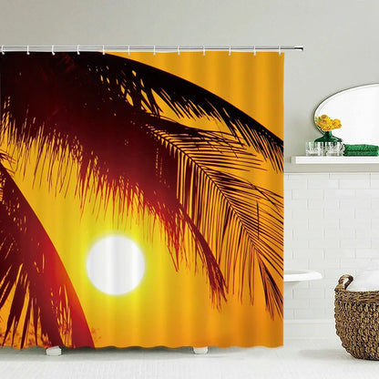 Seascape Beach Shower Curtains Bathroom Shower Curtain 3D Fabric Shower Curtain Waterproof Shower Curtain Cortina de Ducha