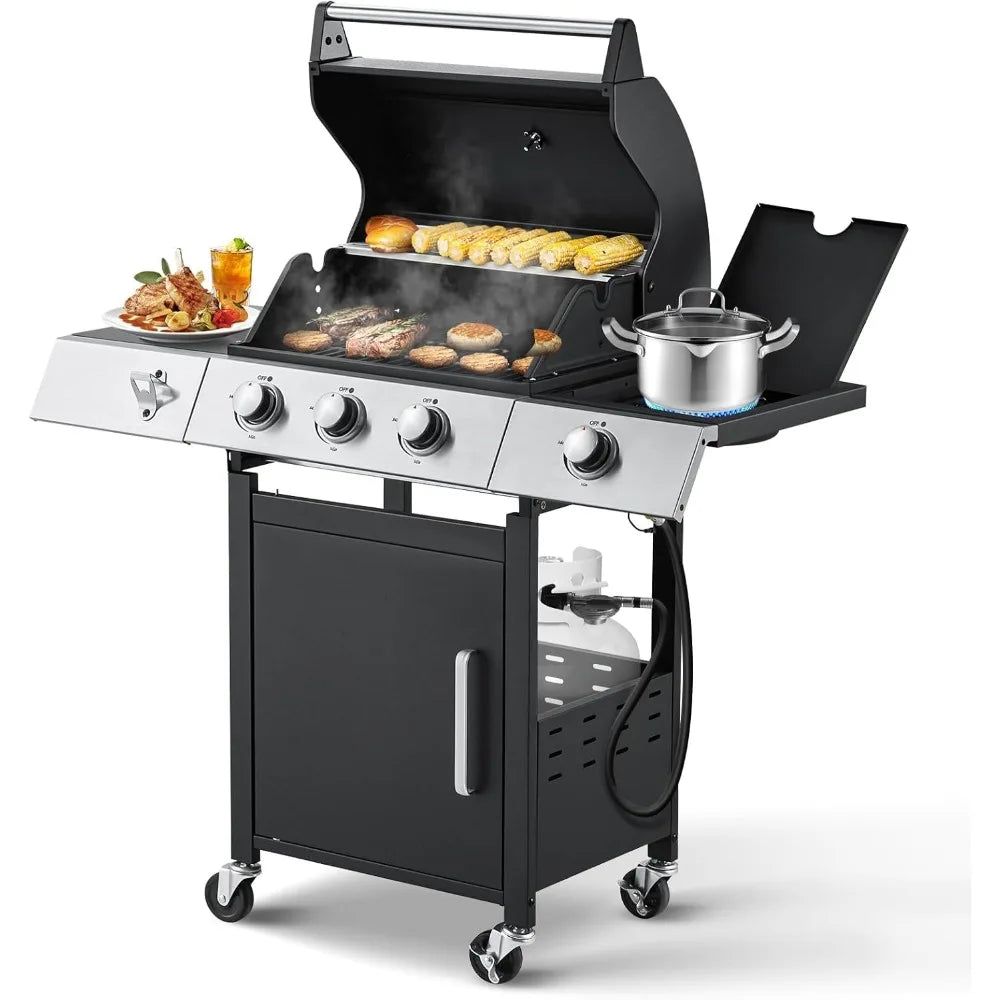 Stainless Steel 36,000 BTU Propane Grill with 3