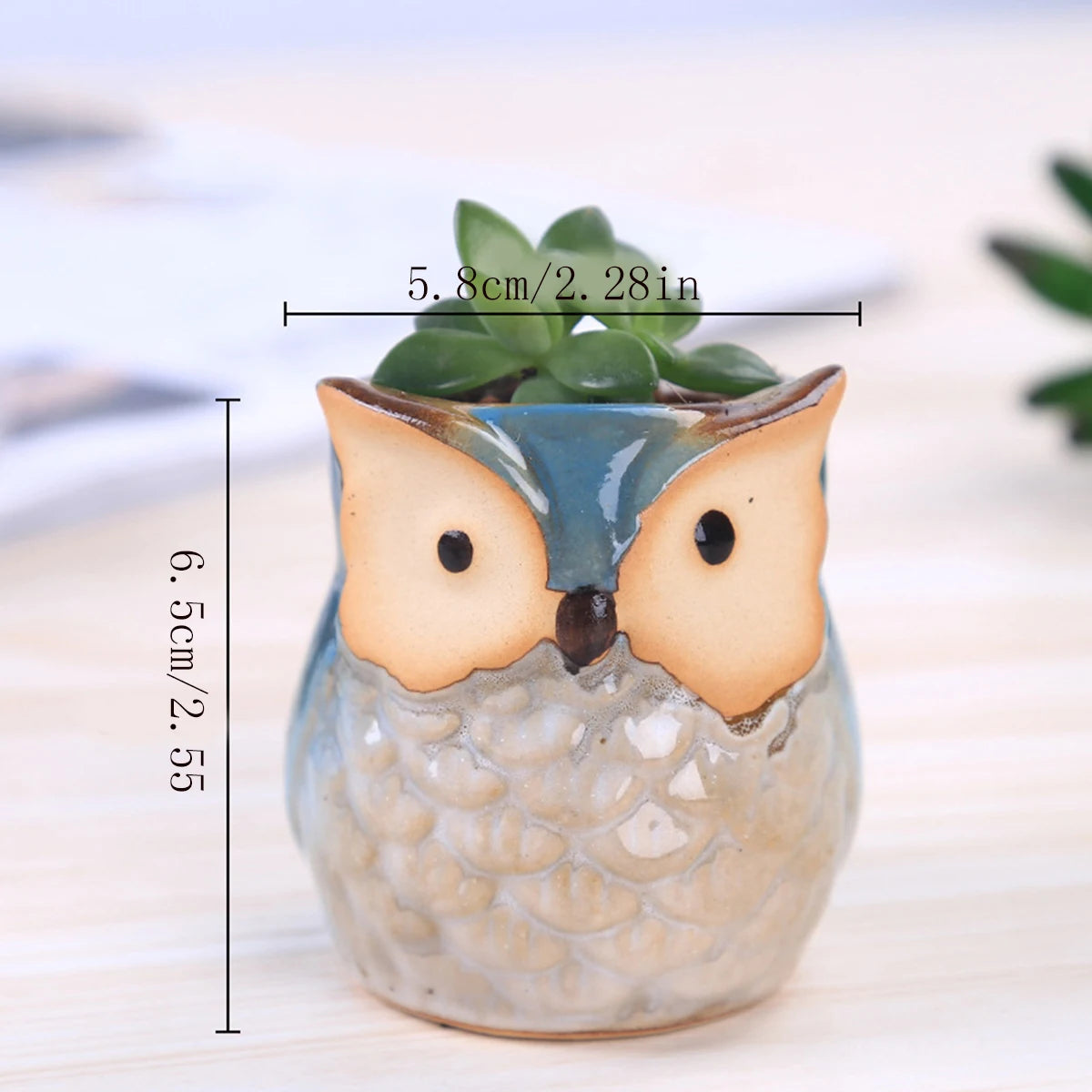 Home Garden Supplies Decoration Ceramic Flowerpots Miniature Model Cute Owl Succulent Flower Pot  Desktop
