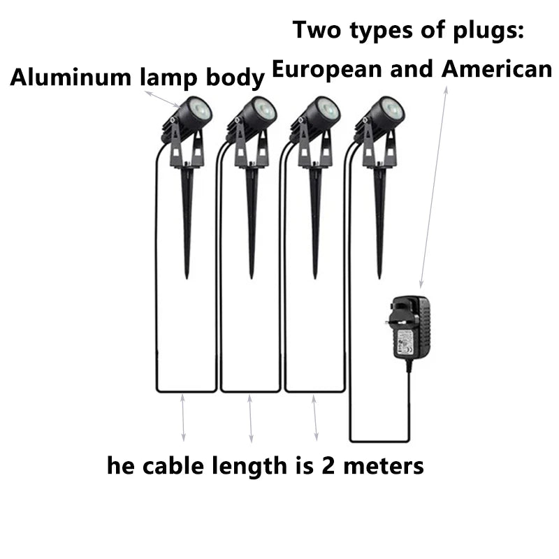 Cable Free Led Garden Decorative Light 10 Trailer 1 Lawn Light 30W Safe Voltage 220V110V24V Waterproof Warm White Spot Light