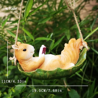 1pc Creative Climbing Rope Squirrel Figurine - Perfect forGarden &amp; Outdoor Decoration!