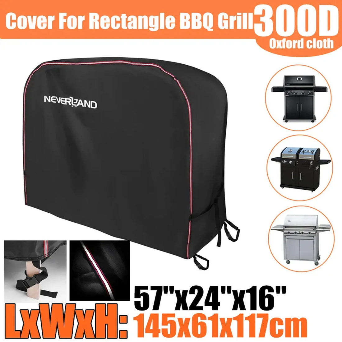 420D Oxford Cloth BBQ Cover Outdoor Dust Waterproof Rain Heavy-Duty Grill Cover Anti UV Duty Weber Heavy Protective Grill Cover