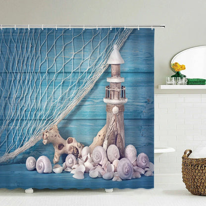 Seascape Beach Shower Curtains Bathroom Shower Curtain 3D Fabric Shower Curtain Waterproof Shower Curtain Cortina de Ducha