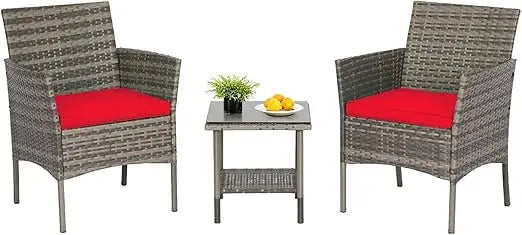 Patio Furniture Sets 5 Pieces Outdoor Wicker Conversation Set Sectional Sofa Rattan Chair for Outdoor Backyard Porch Poolside B