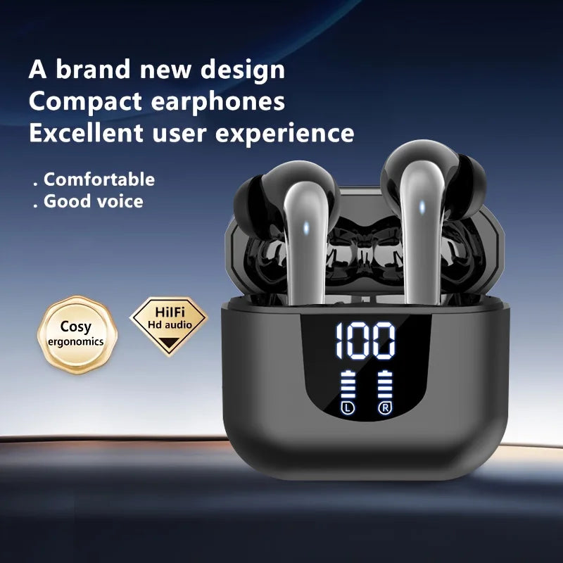 144 language instant translation 2025 new cross-border Bluetooth earphones with true wireless digital display screen,