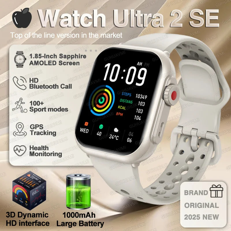 For IOS Watch Ultra 2 SE Men Women Smart Bracelet 1000mAh Battery GPS AMOLED Display Bluetooth Call Sport Waterproof Smart Watch