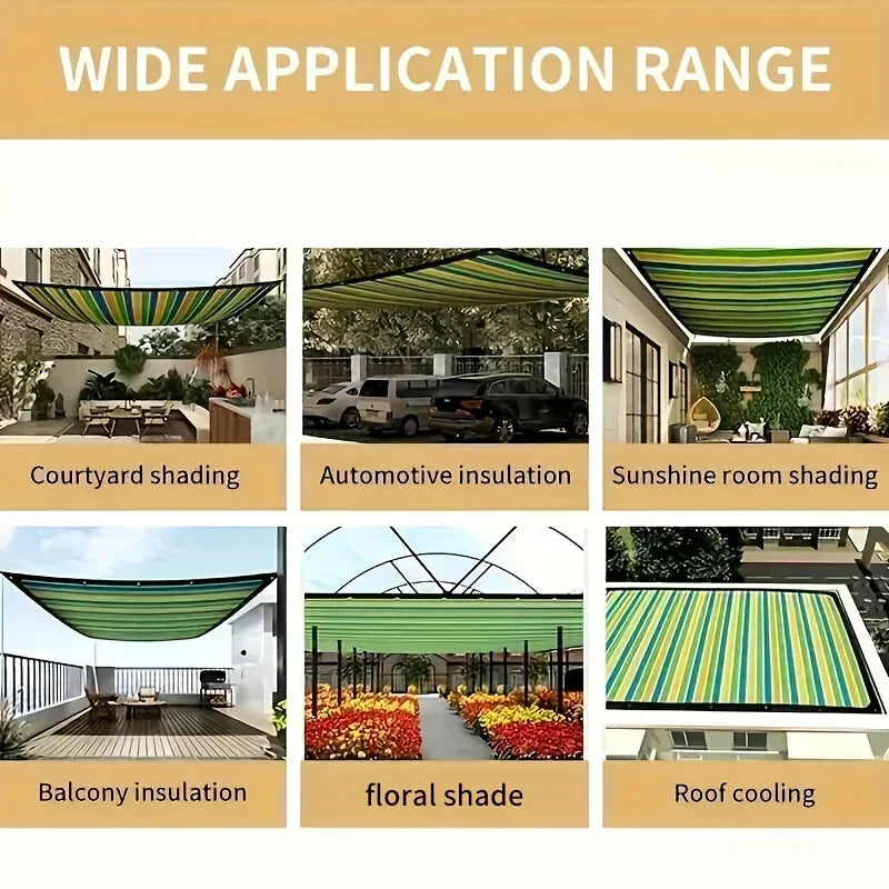 High-density breathable sunshade net - colorful and multi-size, suitable for outdoor patios, picnics, carports and garden shades
