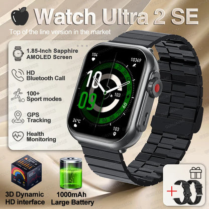 For IOS Watch Ultra 2 SE Men Women Smart Bracelet 1000mAh Battery GPS AMOLED Display Bluetooth Call Sport Waterproof Smart Watch
