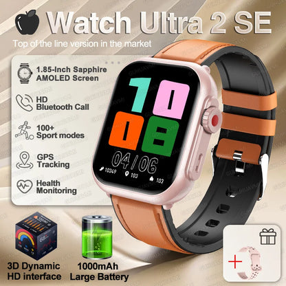 For IOS Watch Ultra 2 SE Men Women Smart Bracelet 1000mAh Battery GPS AMOLED Display Bluetooth Call Sport Waterproof Smart Watch