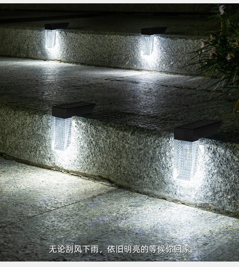 2-Pack Solar Outdoor Lights, Waterproof Sensor Stair Step Lights, Courtyard Garden Decorative Wall Lights, Energy-Saving Lighting for Patio and Walkways