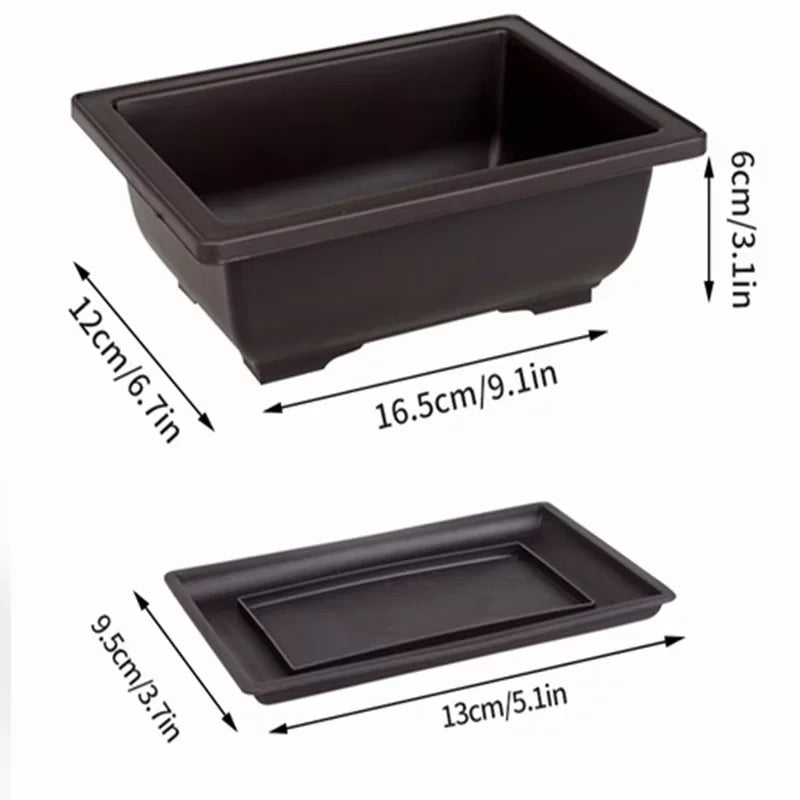 Bonsai Pots for Succulents Bonsai Vase Rectangle Plant Pots for Plants Outdoor Garden Pot Flowerpots Tray Garden Supplies