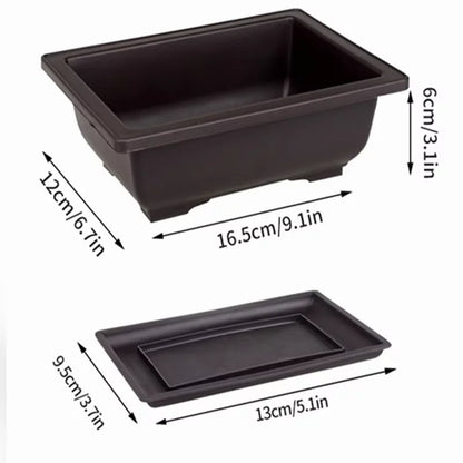 Bonsai Pots for Succulents Bonsai Vase Rectangle Plant Pots for Plants Outdoor Garden Pot Flowerpots Tray Garden Supplies