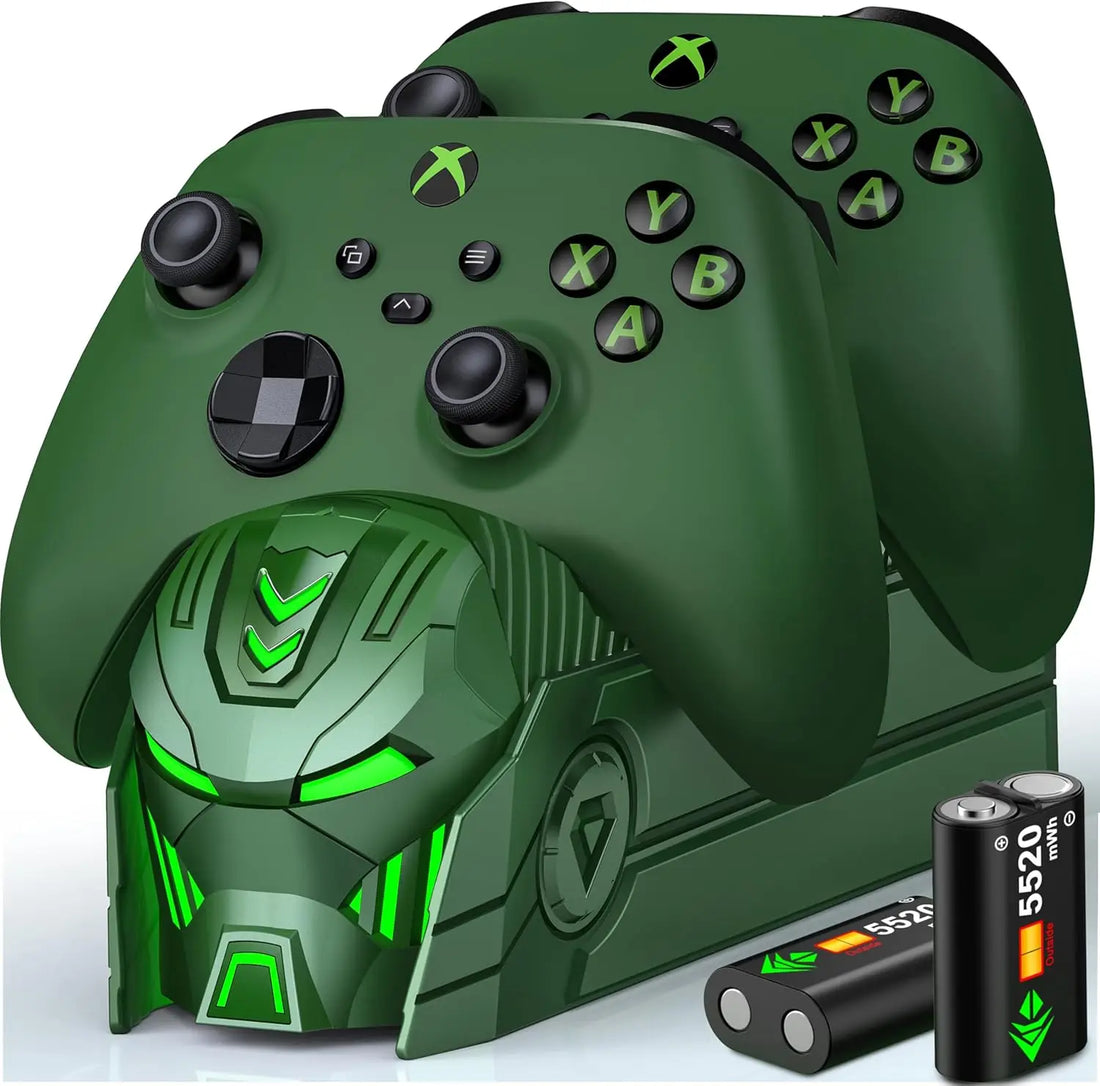 BEBONCOOL Xbox Charger Station with 2x5520mWh Rechargeable Battery Pack for Xbox One &amp; Series X Controller, Dual Charging Dock