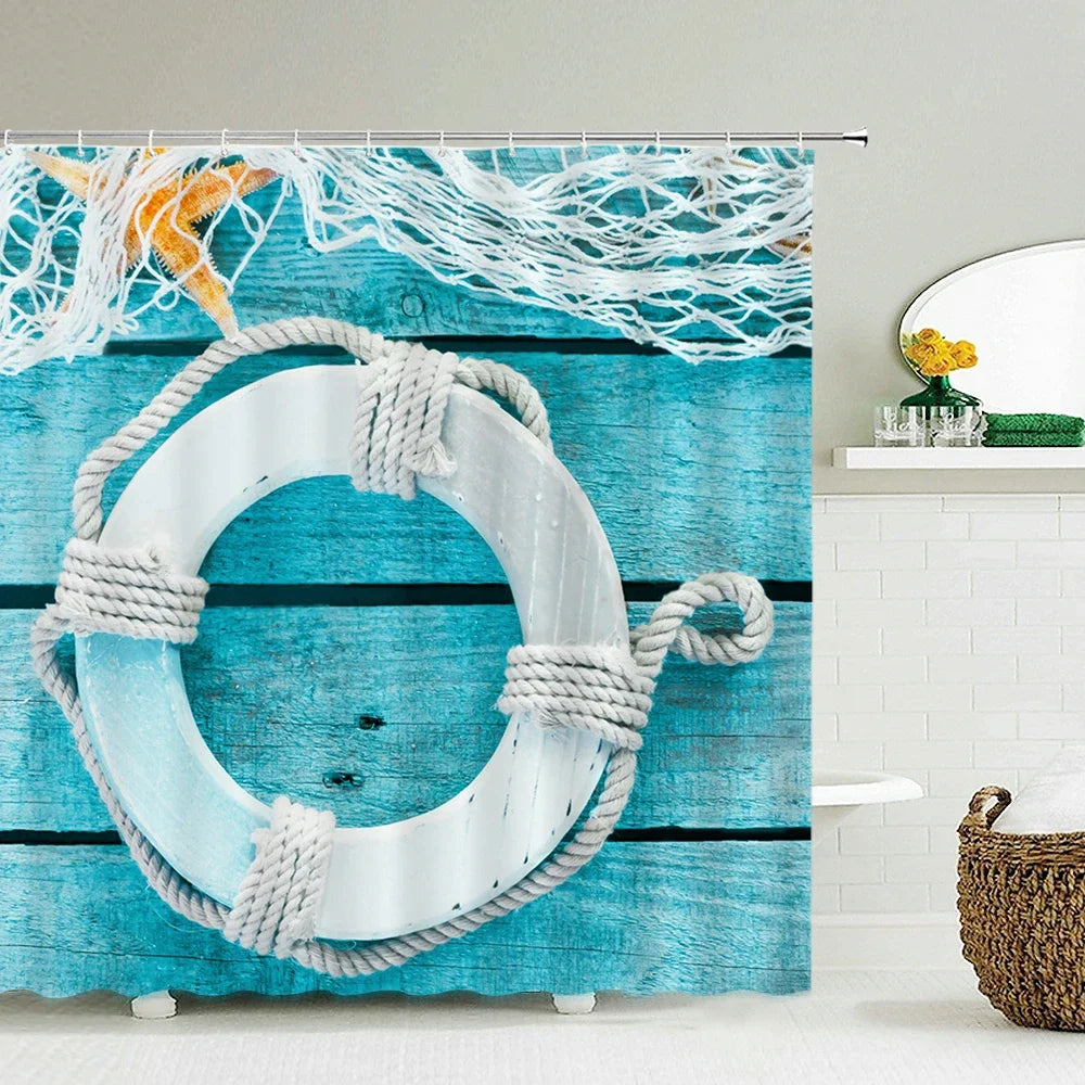 Seascape Beach Shower Curtains Bathroom Shower Curtain 3D Fabric Shower Curtain Waterproof Shower Curtain Cortina de Ducha