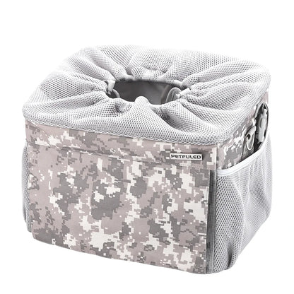Dog or Cat Bike Basket, Expandable Soft Sided Pet Carrier Backpack with 4 Open Doors, Foldable Dog Bike Carrier