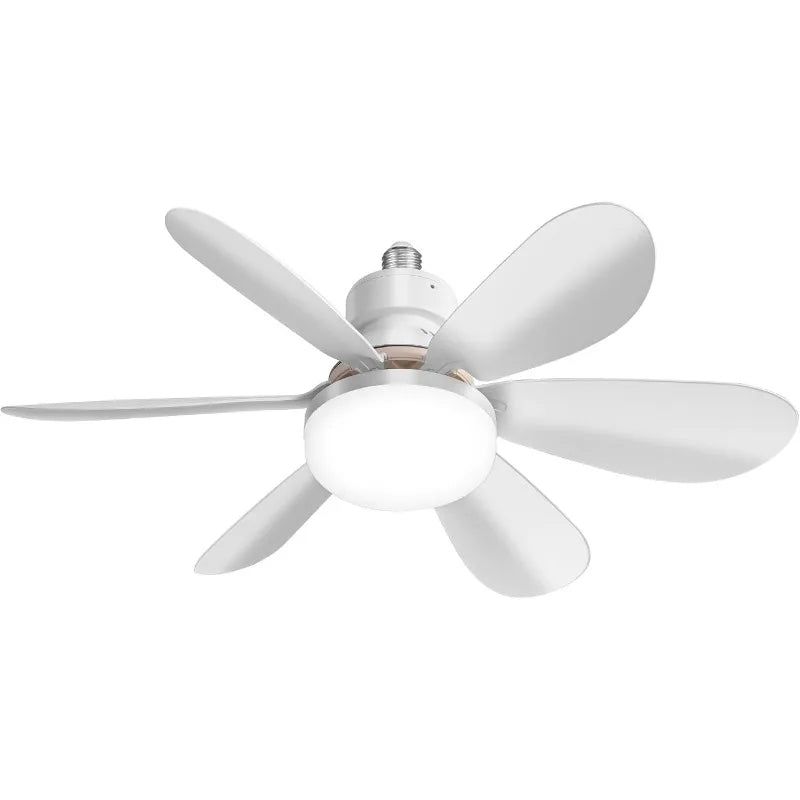 Ceiling Fans with Light Low Profile LED Socket Fan Lamps 3 Colors Dimmable Lighting for Bedroom Kitchen Garage Living Room