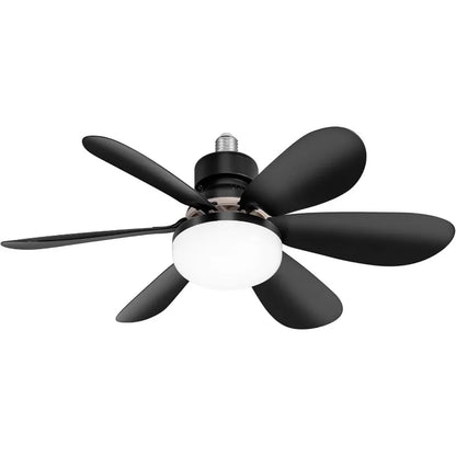 Ceiling Fans with Light Low Profile LED Socket Fan Lamps 3 Colors Dimmable Lighting for Bedroom Kitchen Garage Living Room