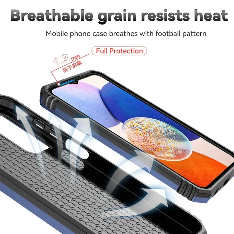 Slide Camera Lens Military Grade Armor Phone Case For Samsung Galaxy A16 A06 A15 A25 A35 A55 5G S24FE Holder Ring Stand Cover