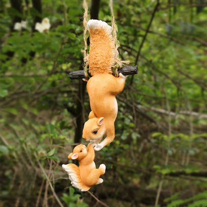 1pc Creative Climbing Rope Squirrel Figurine - Perfect forGarden &amp; Outdoor Decoration!