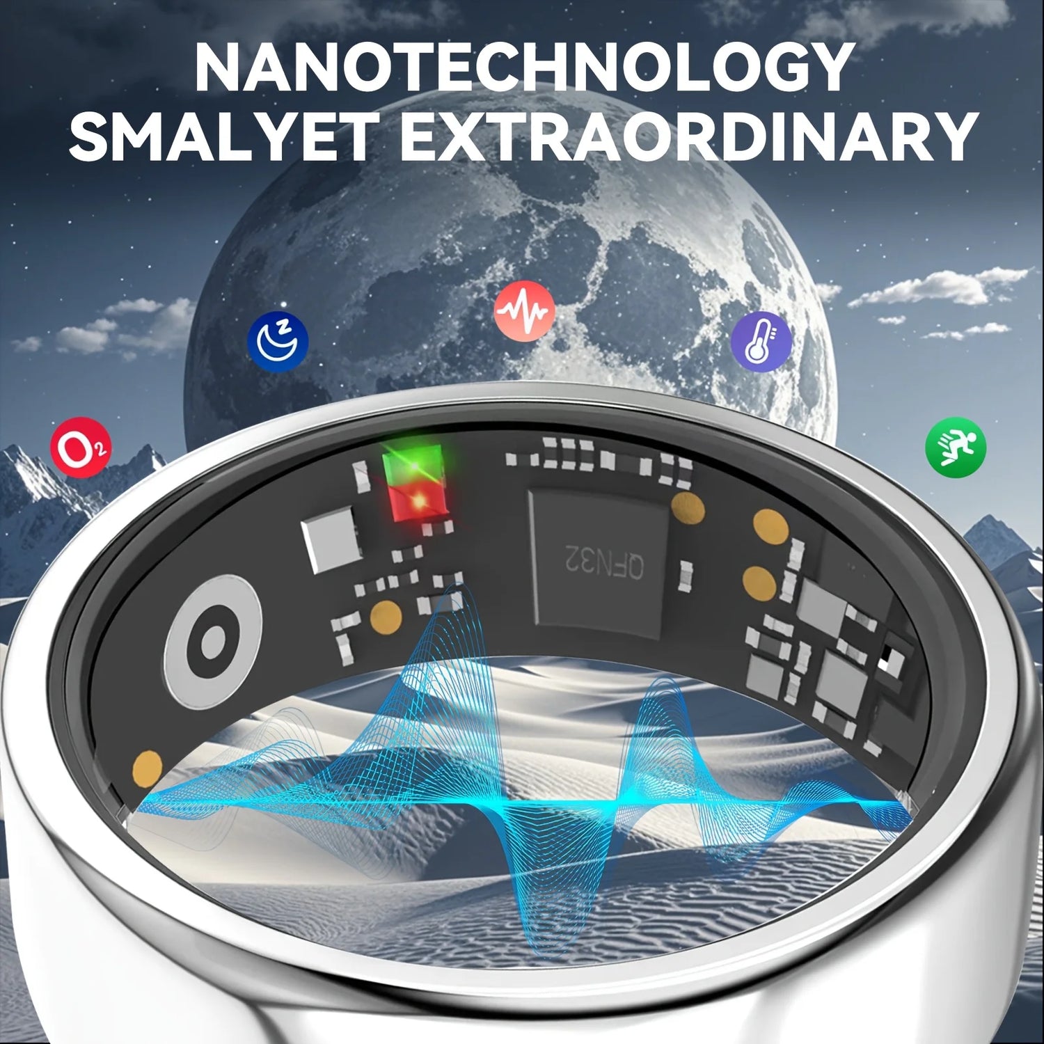 2025 New For Smart Ring Men Women, Heart Rate and Blood Oxygen Monitor Smartring IP68 &amp; 3ATM Waterproof, Multi-sport Mode