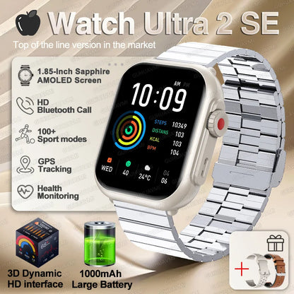 For IOS Watch Ultra 2 SE Men Women Smart Bracelet 1000mAh Battery GPS AMOLED Display Bluetooth Call Sport Waterproof Smart Watch