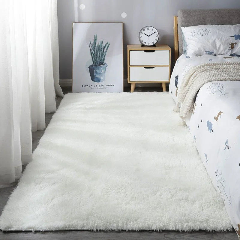 Shaggy Area Gray Rug For Living Room Super Soft Long Pile Bedroom Carpet Non-Slip Children&